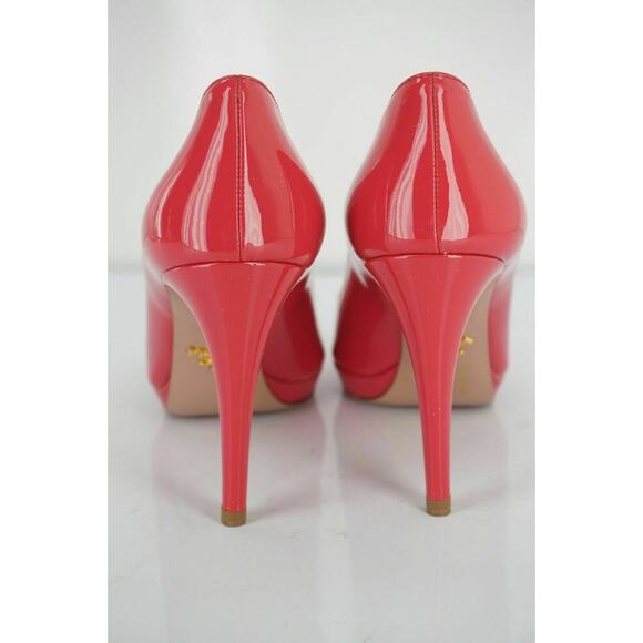 Prada Peep Toe Pink Patent Platform Pumps NIB - Picture 8 of 12
